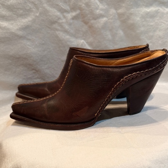 Women's Brown Leather Mules - Picture 5 of 11